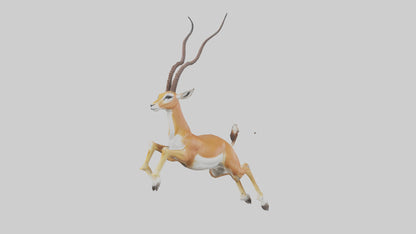 Springbok hopping model 3D model