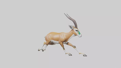 Springbok running model 3D model