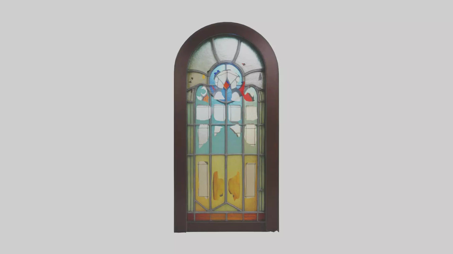 Stained glass door model 3D model