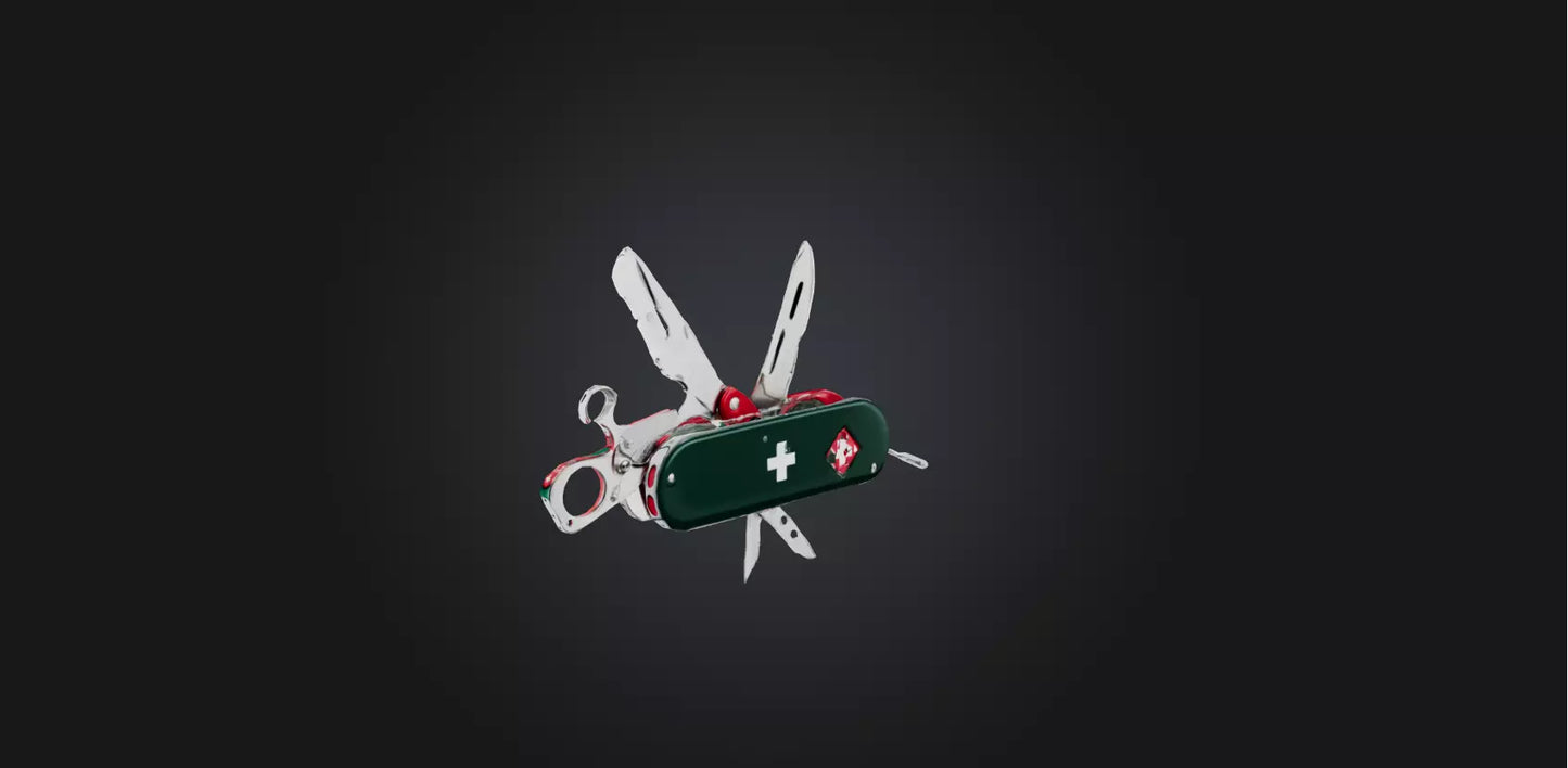 3D model Swiss army knife VR / AR / low-poly
