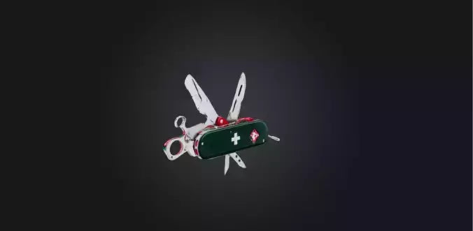 3D model Swiss army knife VR / AR / low-poly