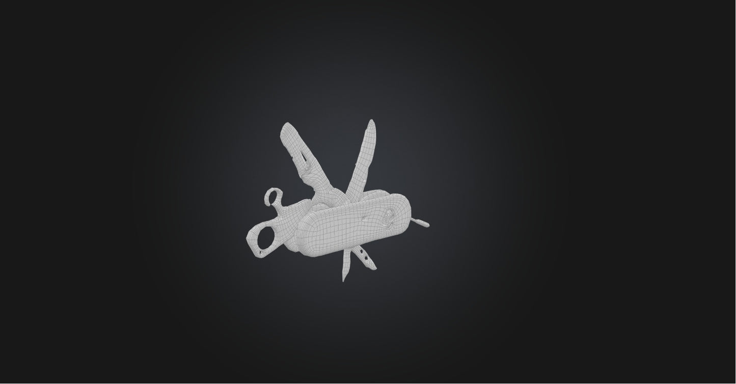 3D model Swiss army knife VR / AR / low-poly