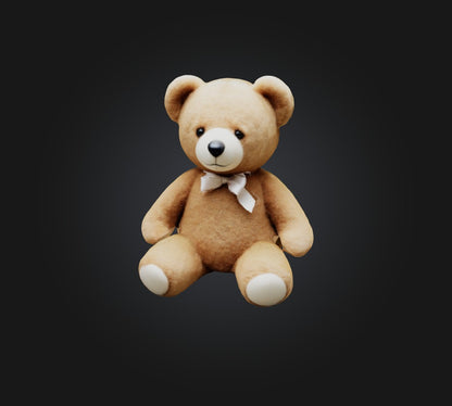 3D model Teddy bear 2 VR / AR / low-poly