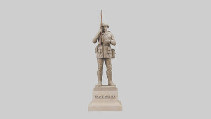 The Brave Soldier Sculpture model 3D model