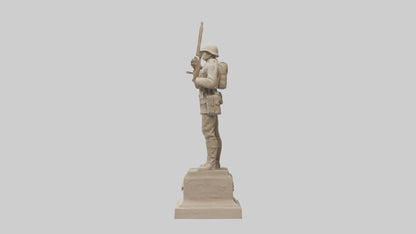 The Brave Soldier Sculpture model 3D model