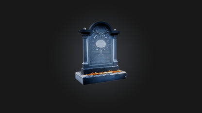 3D model Tombstone with Epitaph VR / AR / low-poly