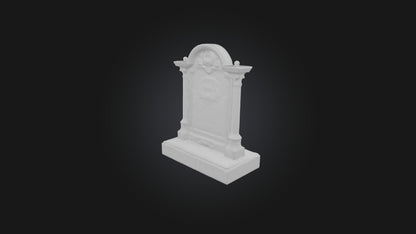 3D model Tombstone with Epitaph VR / AR / low-poly