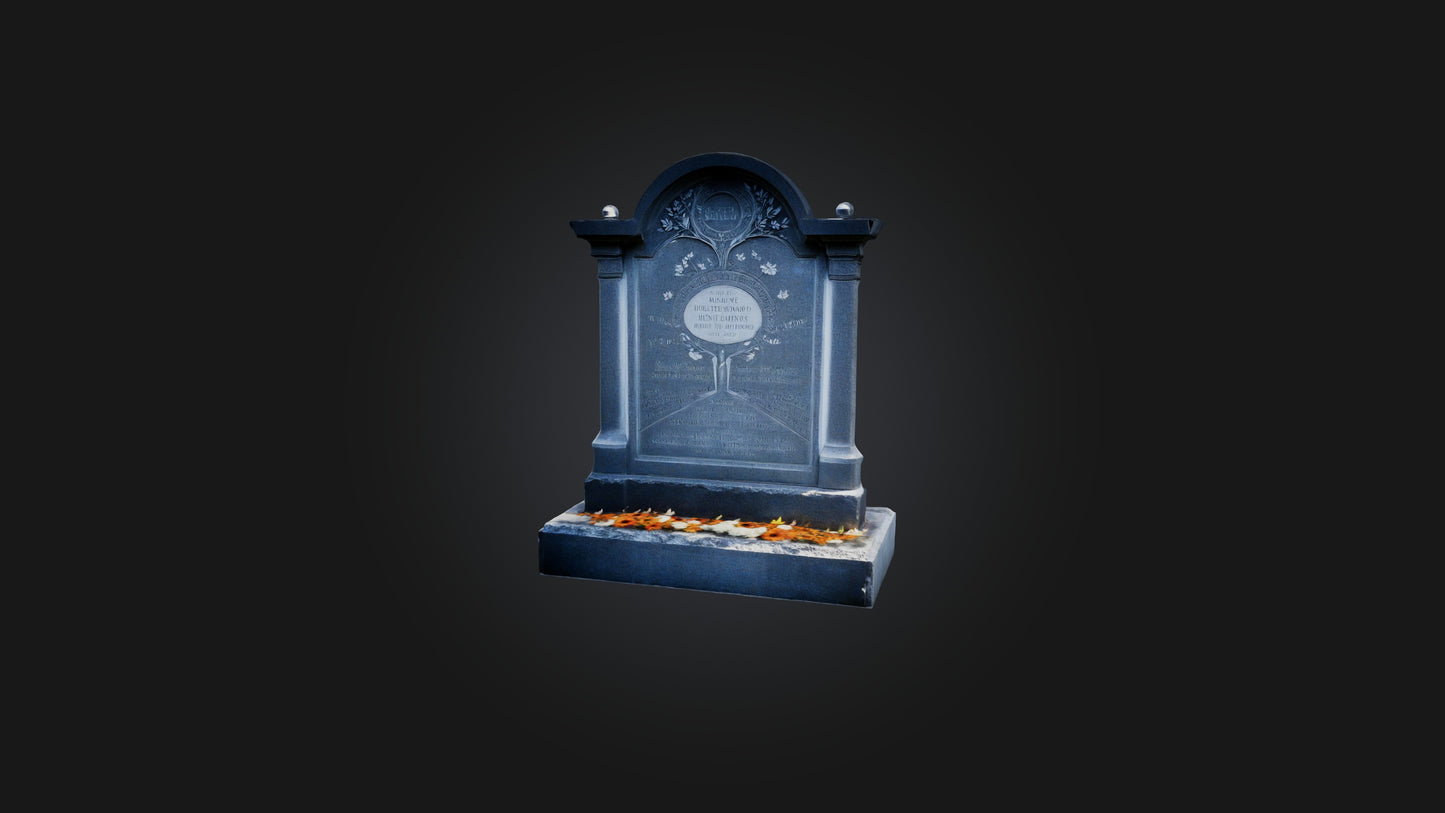 3D model Tombstone with Epitaph VR / AR / low-poly