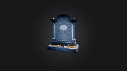 3D model Tombstone with Epitaph VR / AR / low-poly