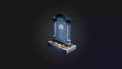 3D model Tombstone with Epitaph VR / AR / low-poly