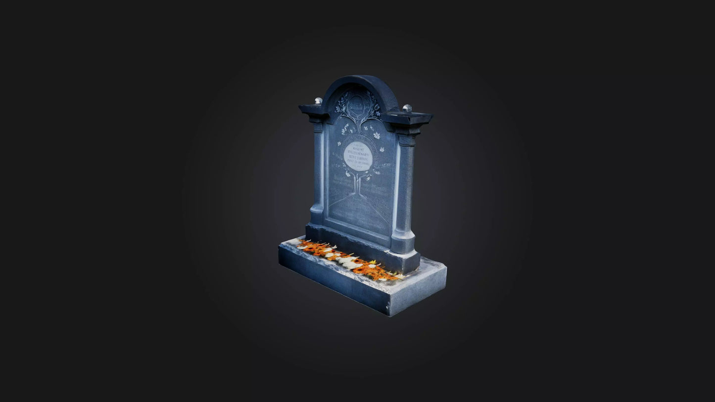 3D model Tombstone with Epitaph VR / AR / low-poly