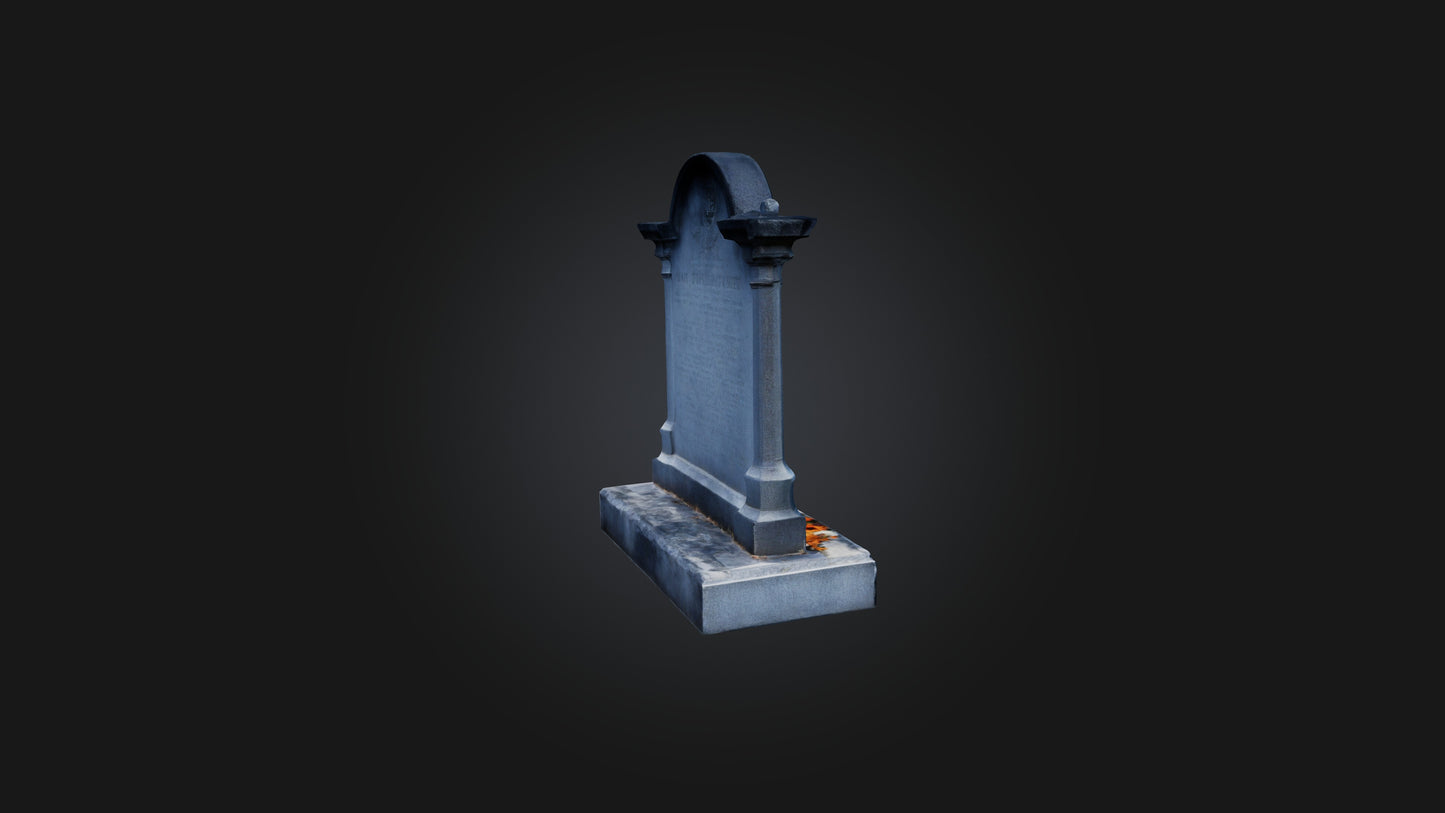 3D model Tombstone with Epitaph VR / AR / low-poly