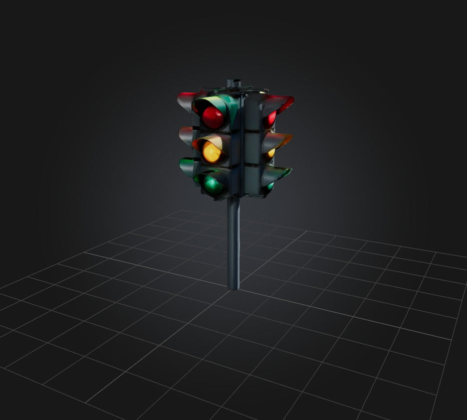 3D model Traffic Lights 2 VR / AR / low-poly