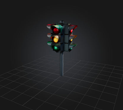 3D model Traffic Lights 2 VR / AR / low-poly