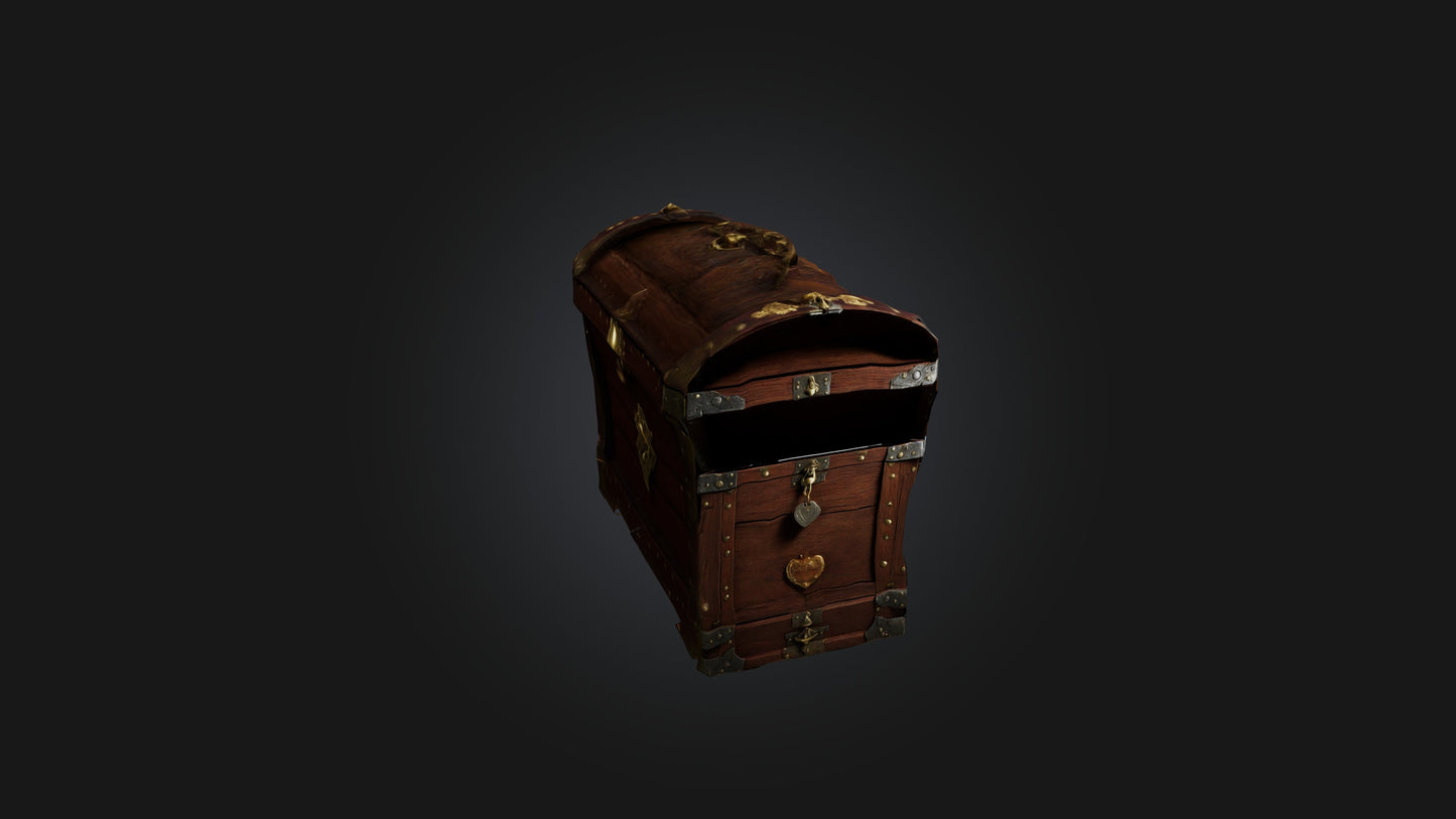 3D model Treasure Chest VR / AR / low-poly