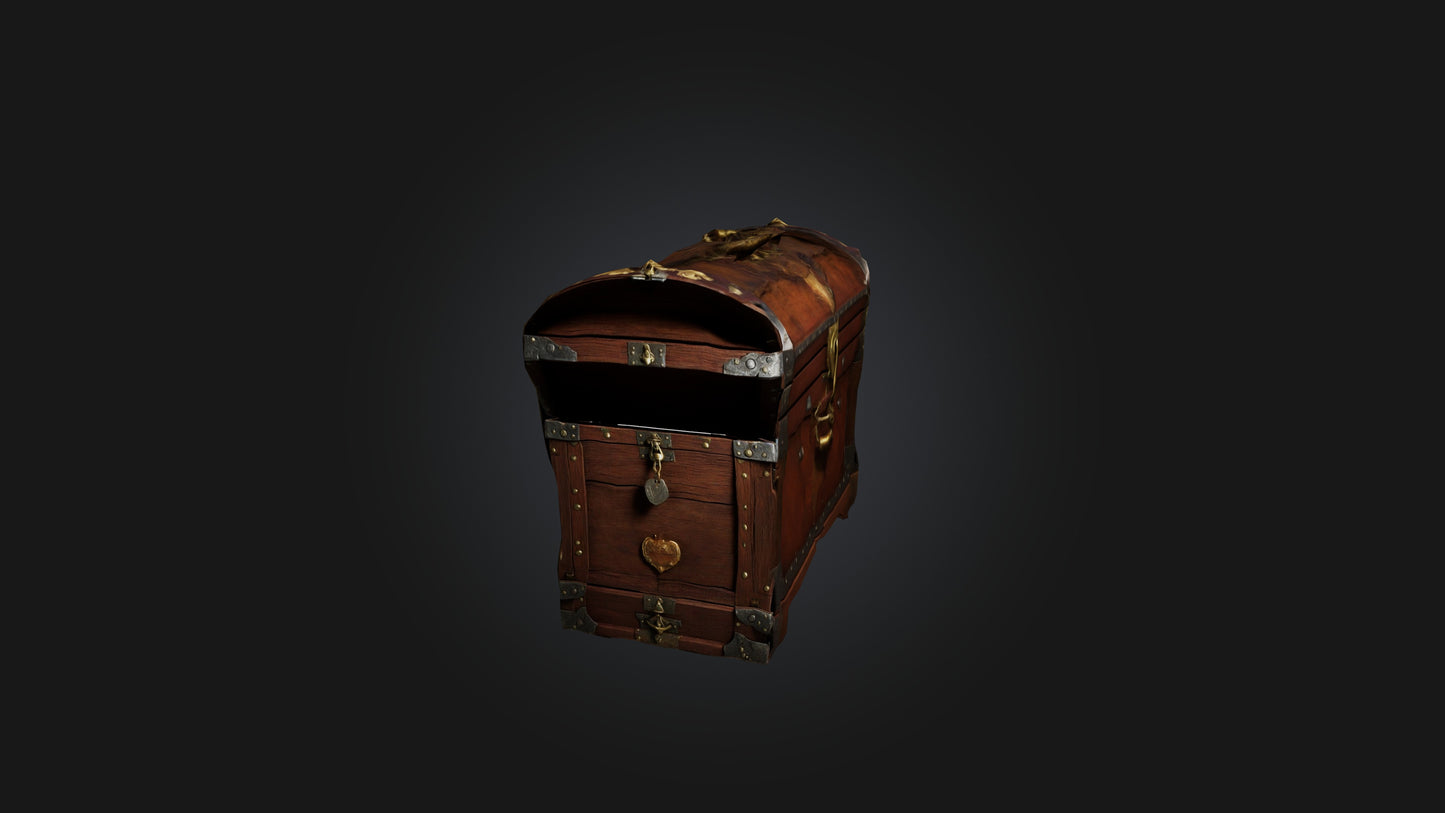 3D model Treasure Chest VR / AR / low-poly
