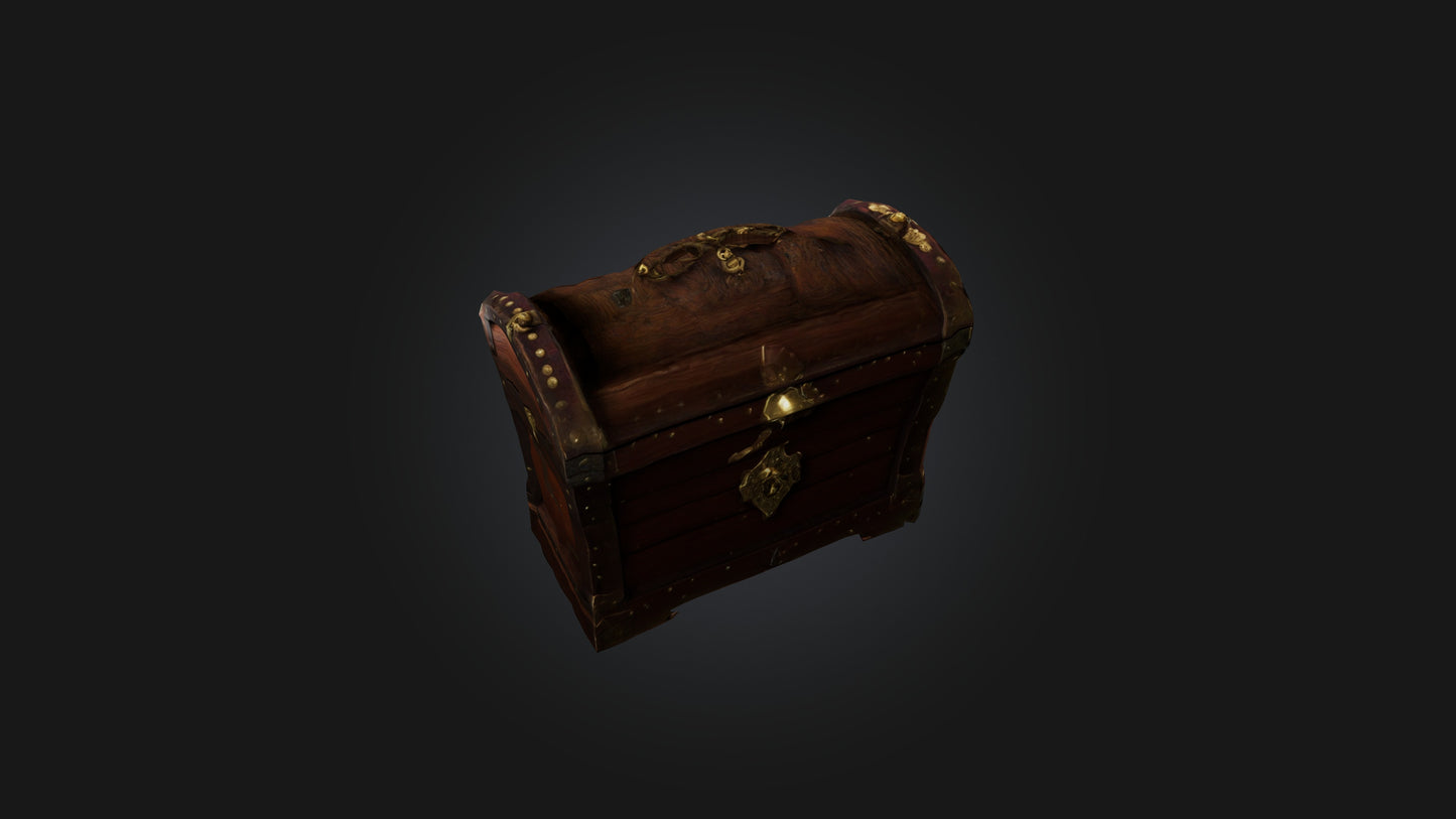 3D model Treasure Chest VR / AR / low-poly