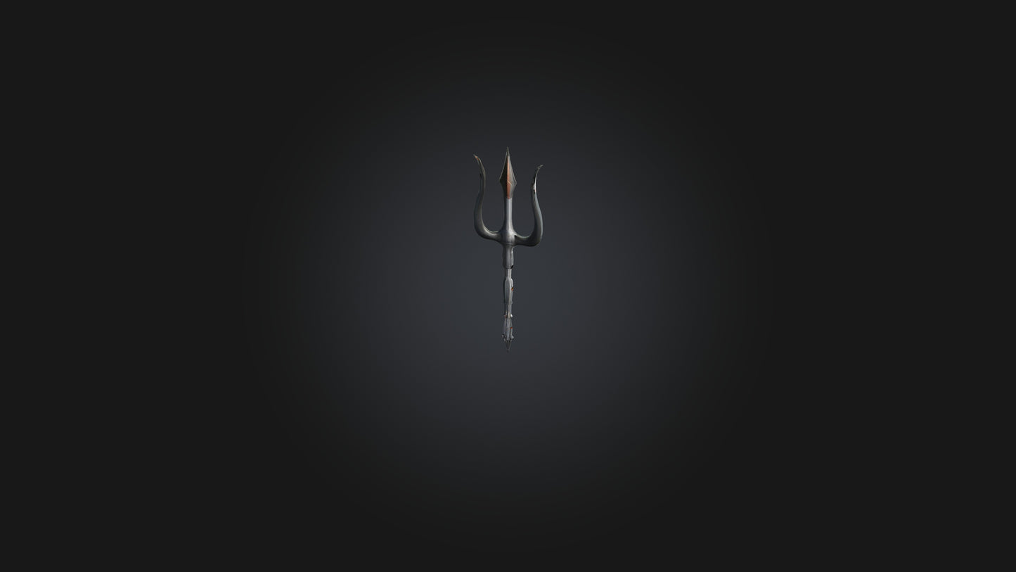 3D model Trident VR / AR / low-poly