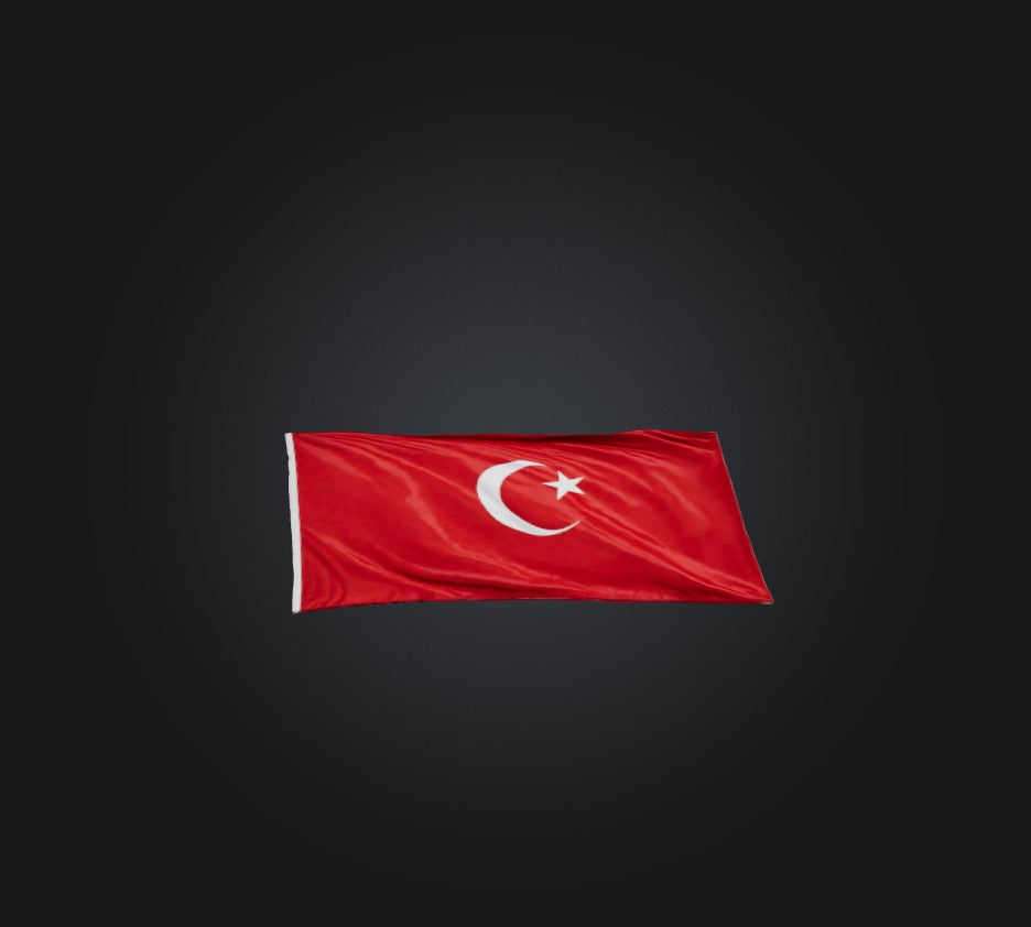 3D model Turkey Flag VR / AR / low-poly