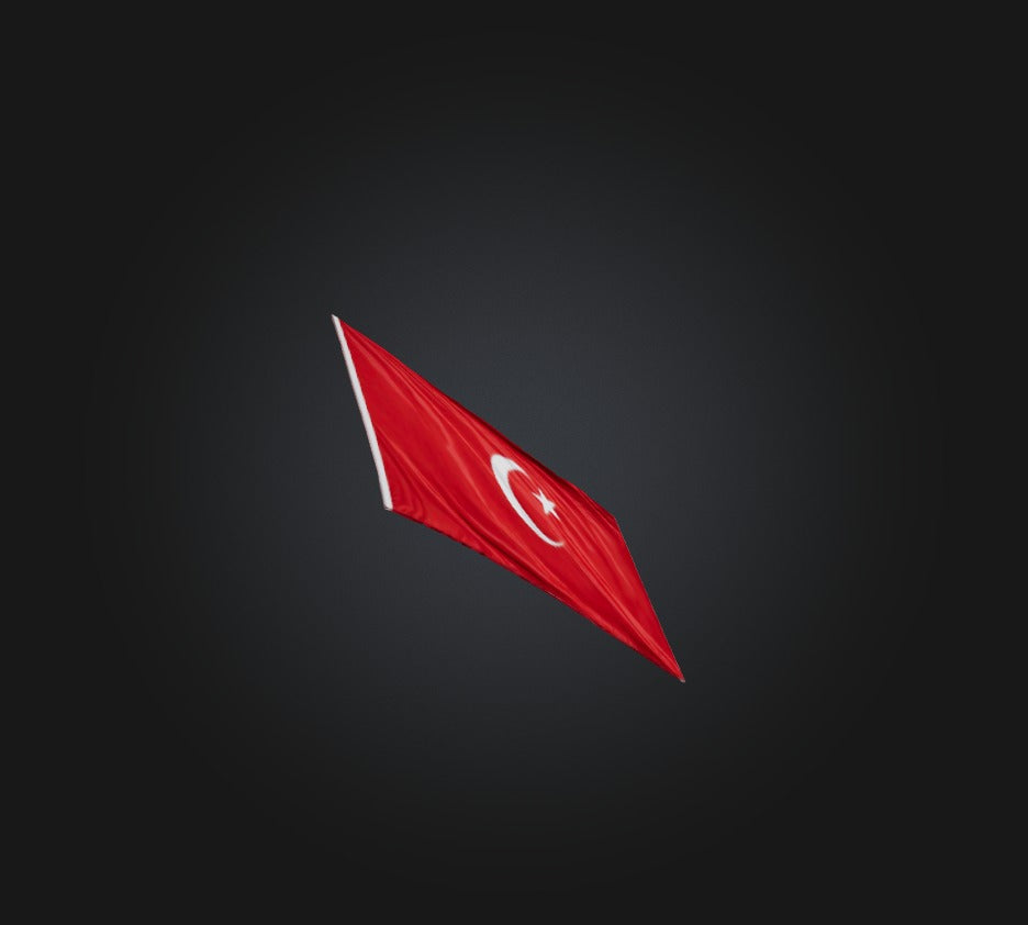 3D model Turkey Flag VR / AR / low-poly