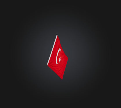 3D model Turkey Flag VR / AR / low-poly