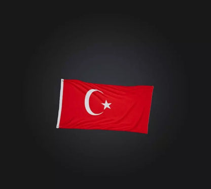 3D model Turkey Flag VR / AR / low-poly