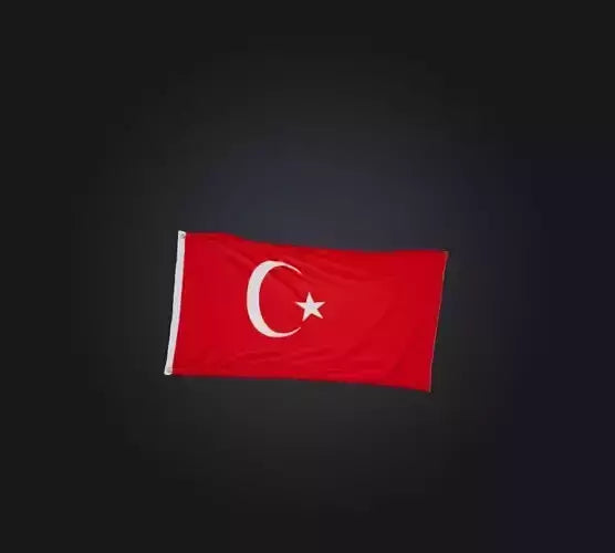 3D model Turkey Flag VR / AR / low-poly