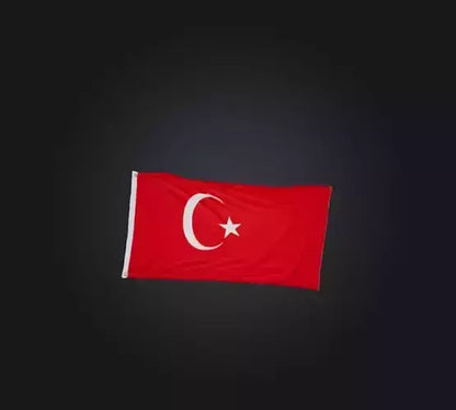 3D model Turkey Flag VR / AR / low-poly
