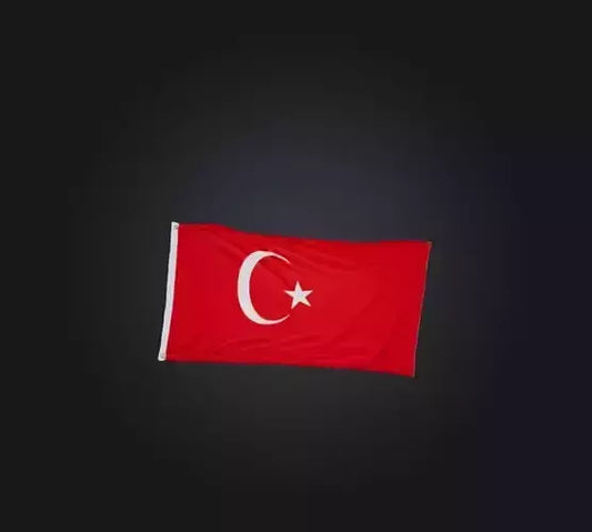 3D model Turkey Flag VR / AR / low-poly