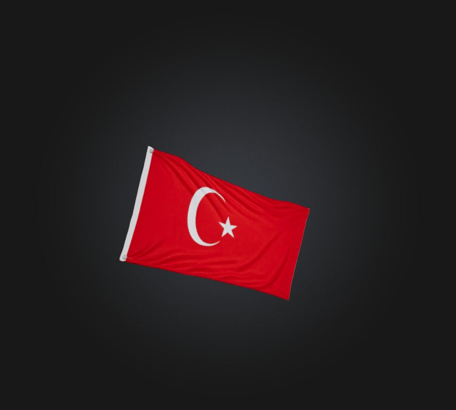3D model Turkey Flag VR / AR / low-poly