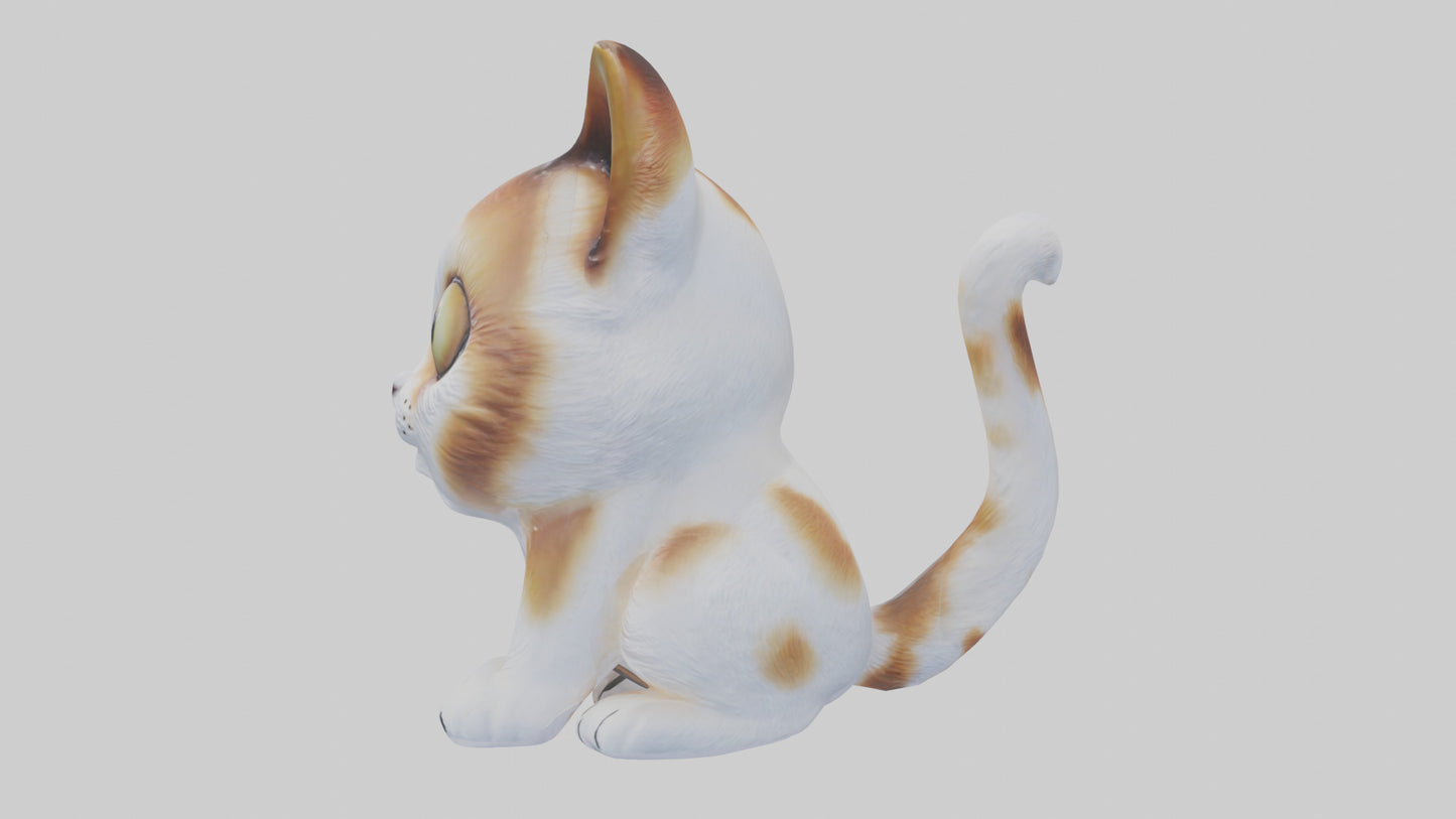 unchkin Cat statue model VR / AR / low-poly