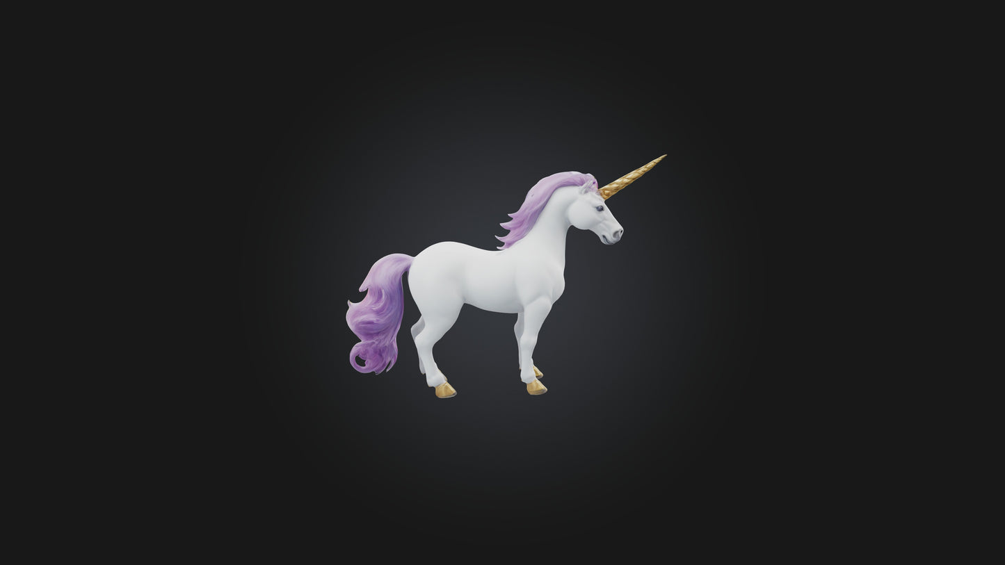 3D model Unicorn VR / AR / low-poly
