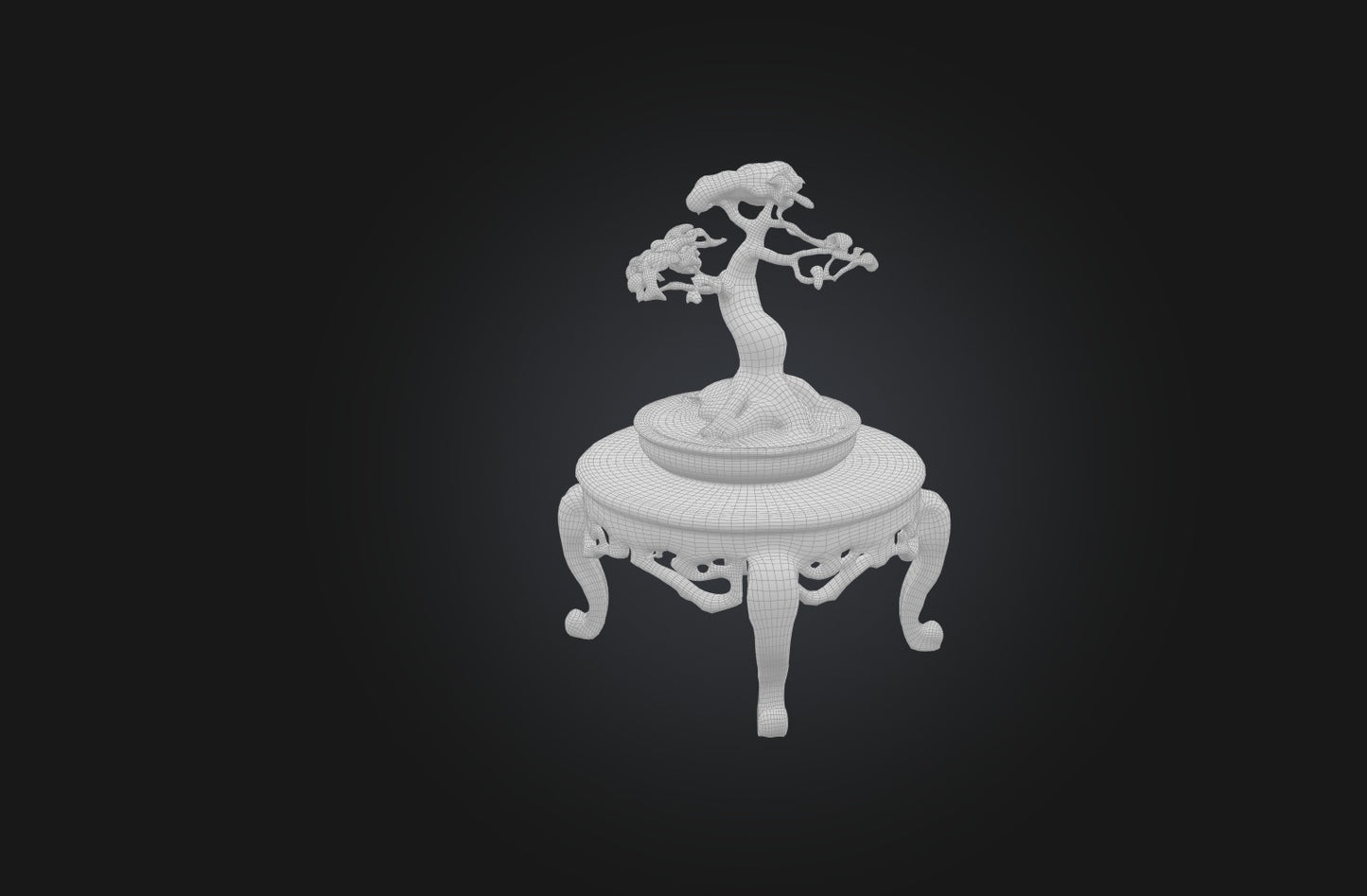 3D model Unique Bonsai Tree Stand VR / AR / low-poly