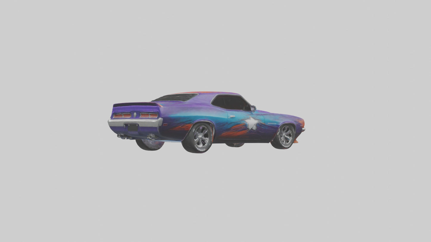 3D model uscle Car with Custom Paint model VR / AR / low-poly