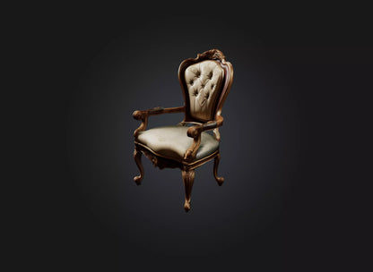 3D model  Vintage chair VR / AR / low-poly