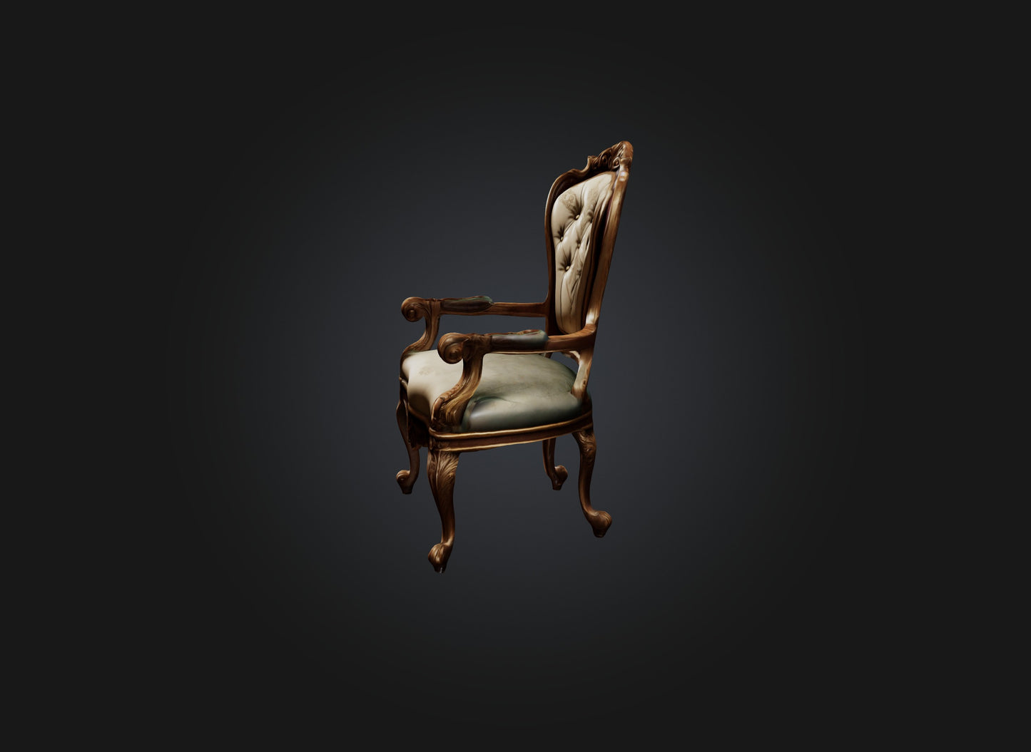 3D model  Vintage chair VR / AR / low-poly