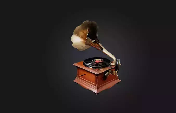 3D model Vintage Gramophone VR / AR / low-poly