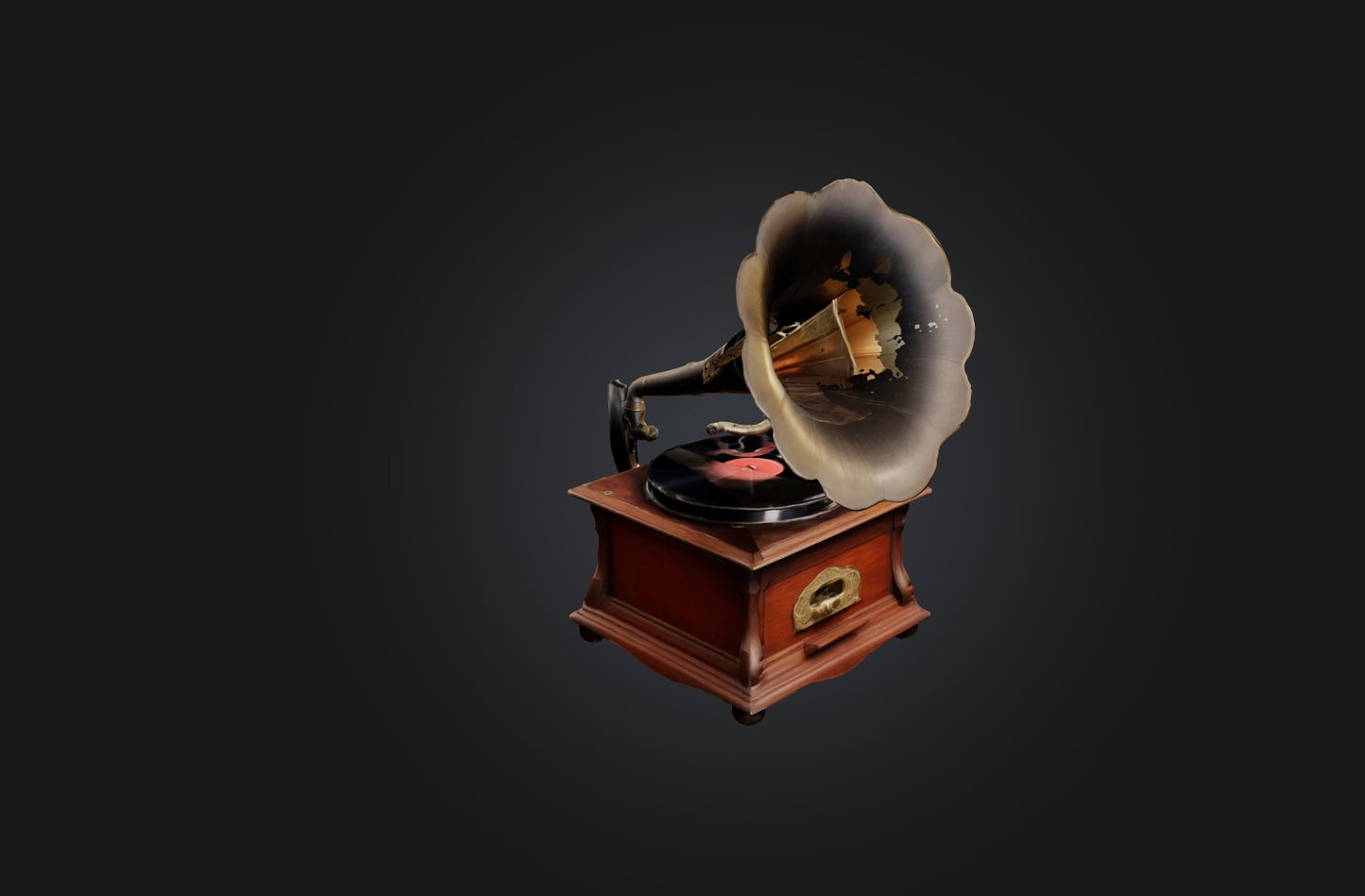 3D model Vintage Gramophone VR / AR / low-poly