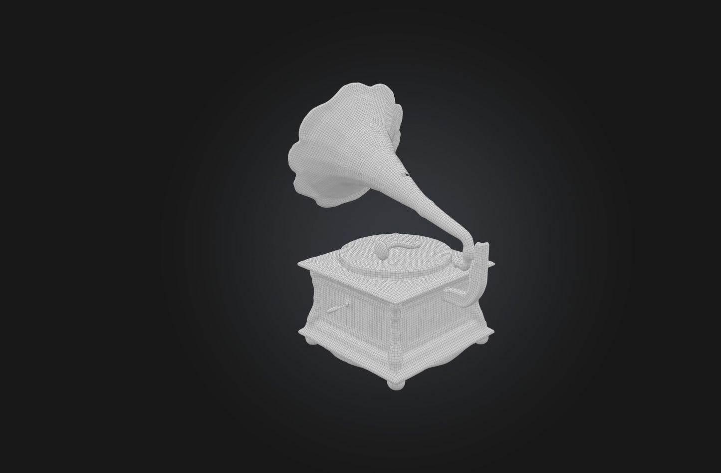 3D model Vintage Gramophone VR / AR / low-poly