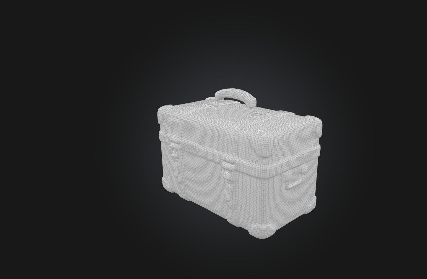 3D model Vintage Leather Suitcase VR / AR / low-poly
