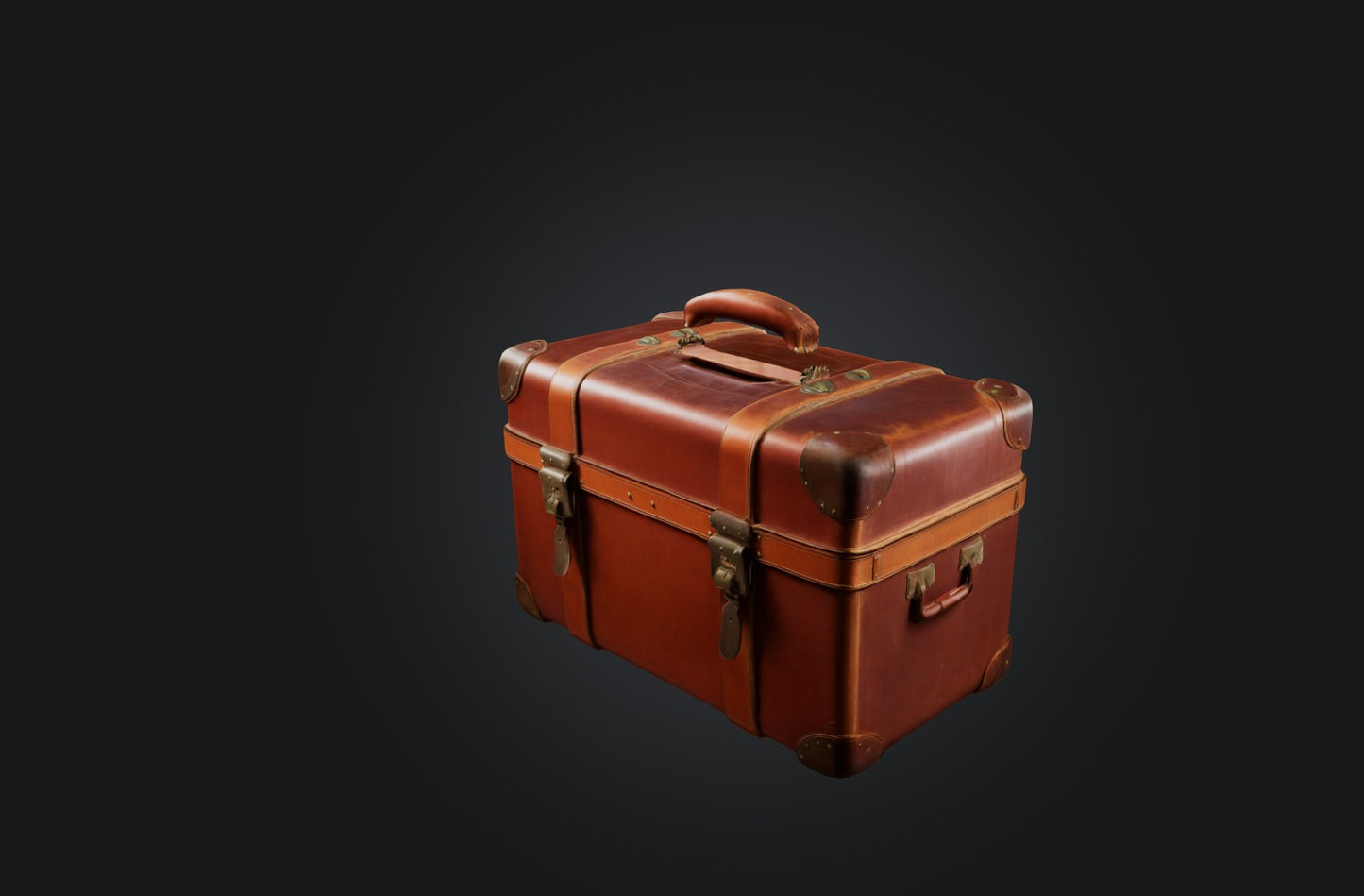 3D model Vintage Leather Suitcase VR / AR / low-poly