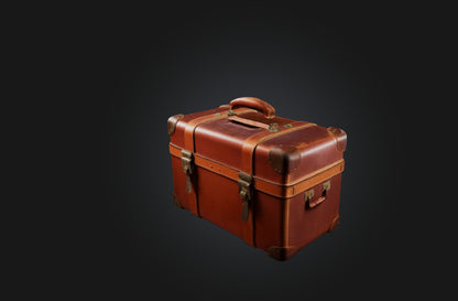 3D model Vintage Leather Suitcase VR / AR / low-poly