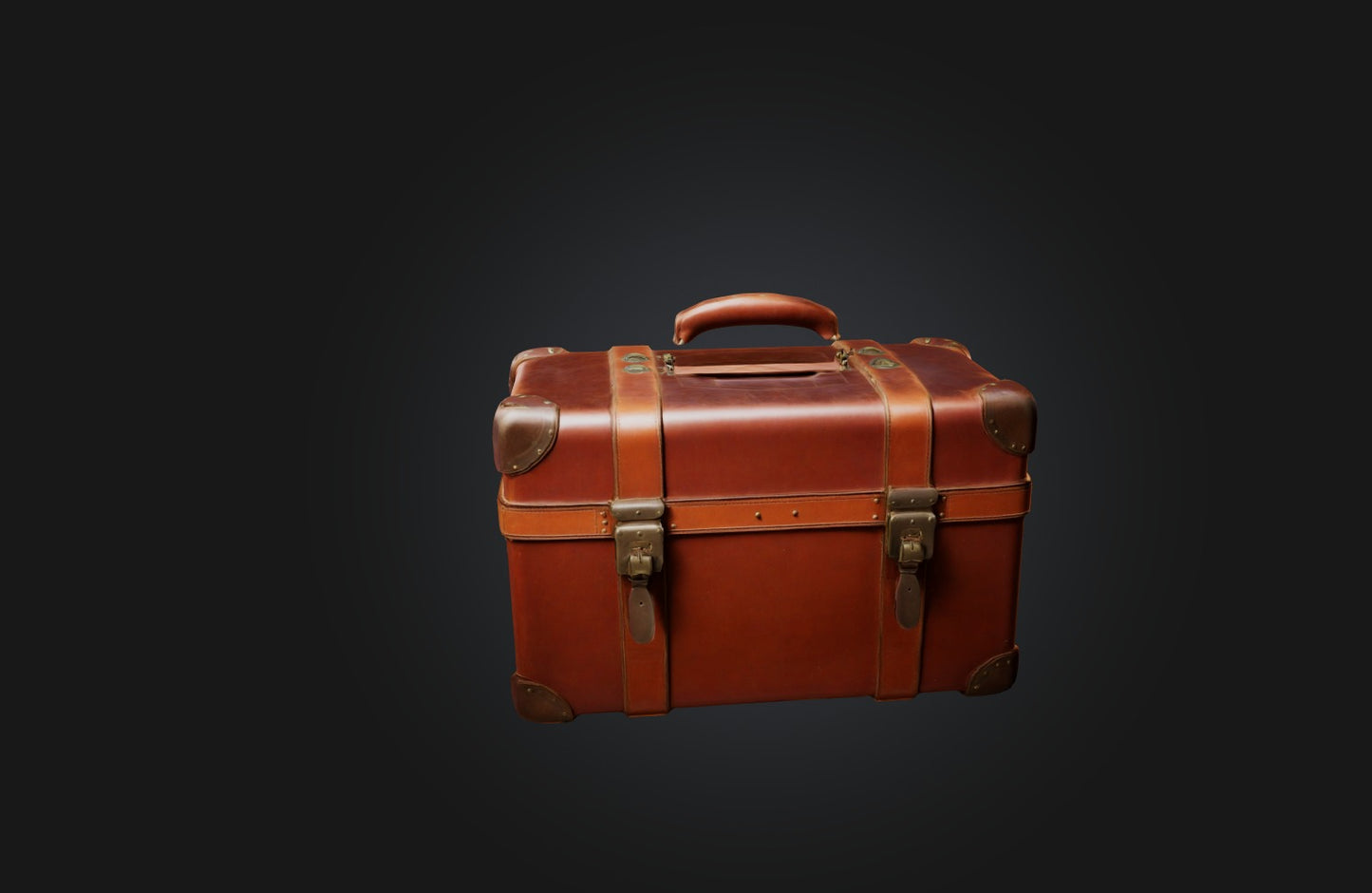 3D model Vintage Leather Suitcase VR / AR / low-poly