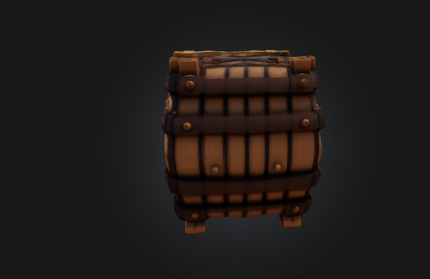 3D model Voxel Barrel VR / AR / low-poly