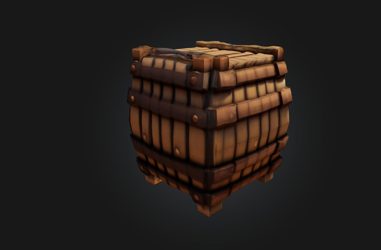 3D model Voxel Barrel VR / AR / low-poly