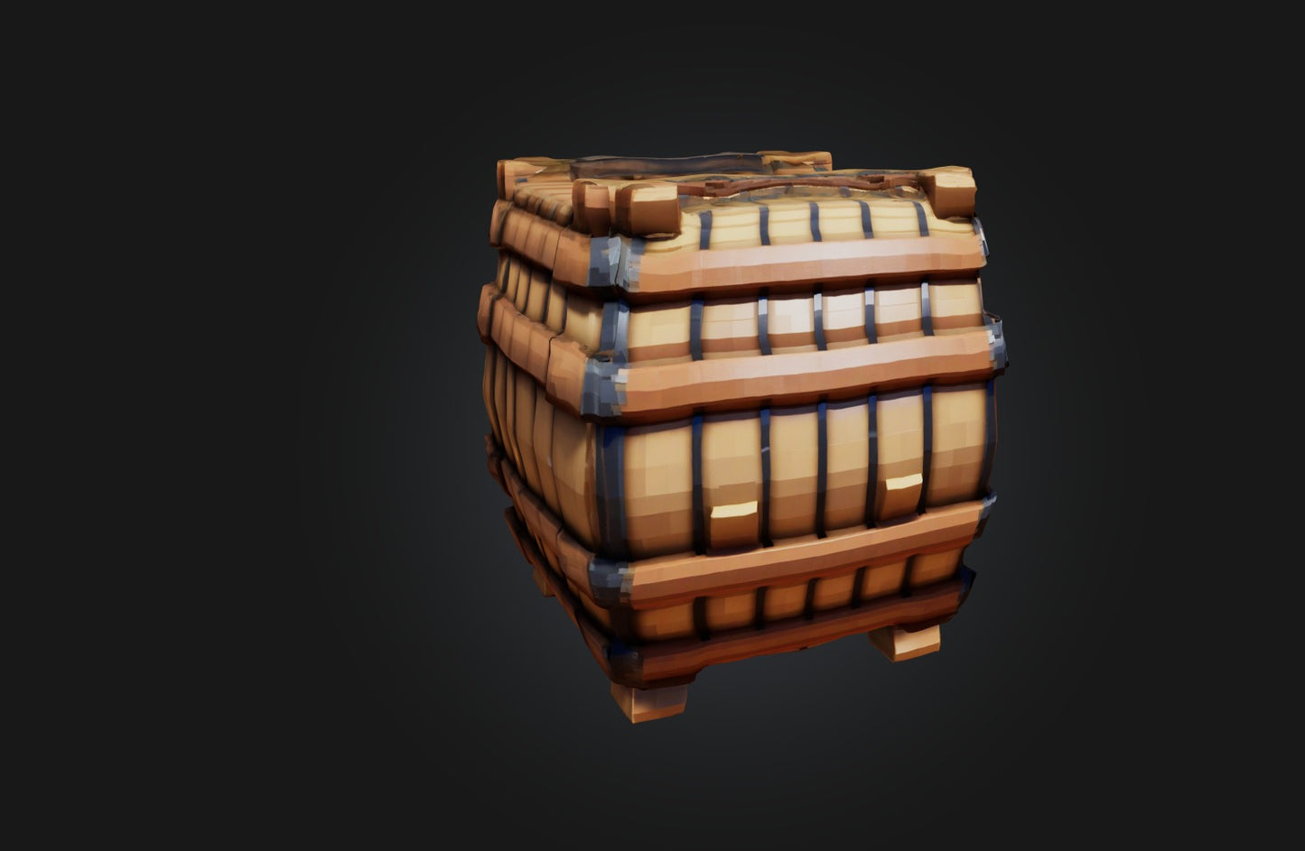 3D model Voxel Barrel VR / AR / low-poly