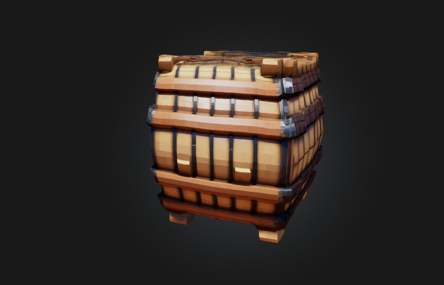 3D model Voxel Barrel VR / AR / low-poly