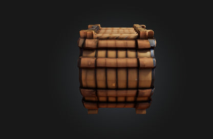 3D model Voxel Barrel VR / AR / low-poly