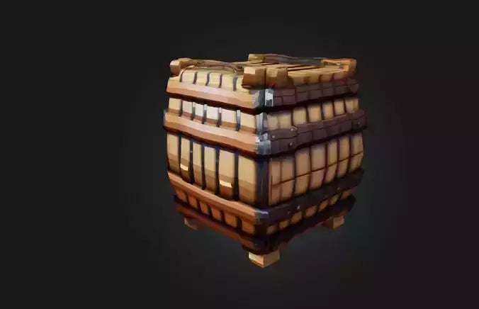3D model Voxel Barrel VR / AR / low-poly