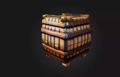 3D model Voxel Barrel VR / AR / low-poly